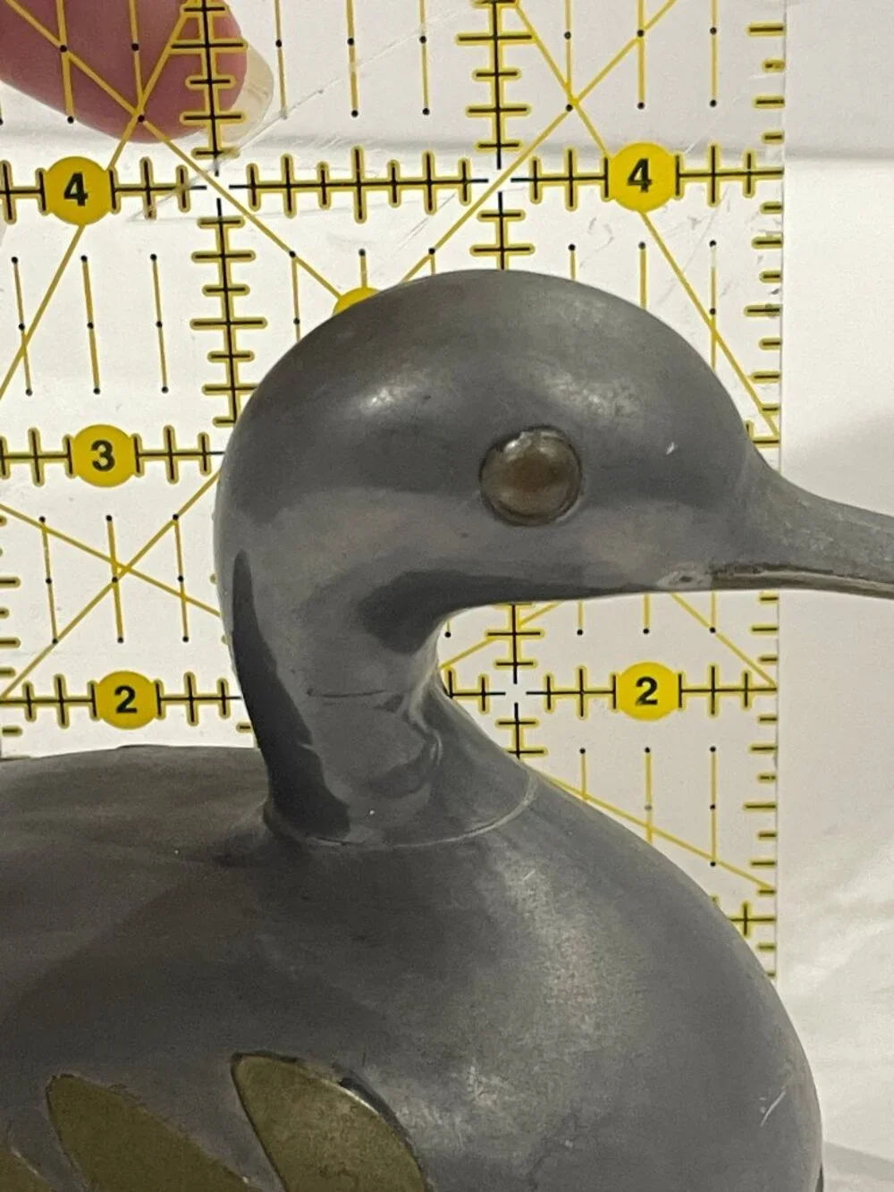 Vtg 1960s Duck Trinket Box Mid Century Modern MCM Pewter Brass Metal Hong Kong
